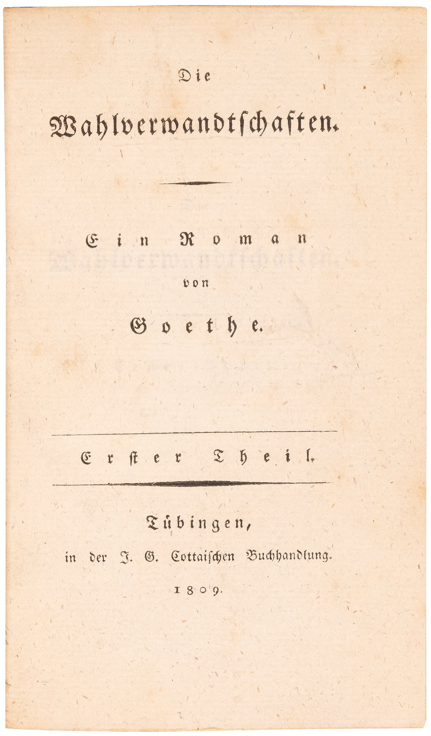 The first edition of Die Wahlverwandtschaften, in splendid signed Stroobants master bindings