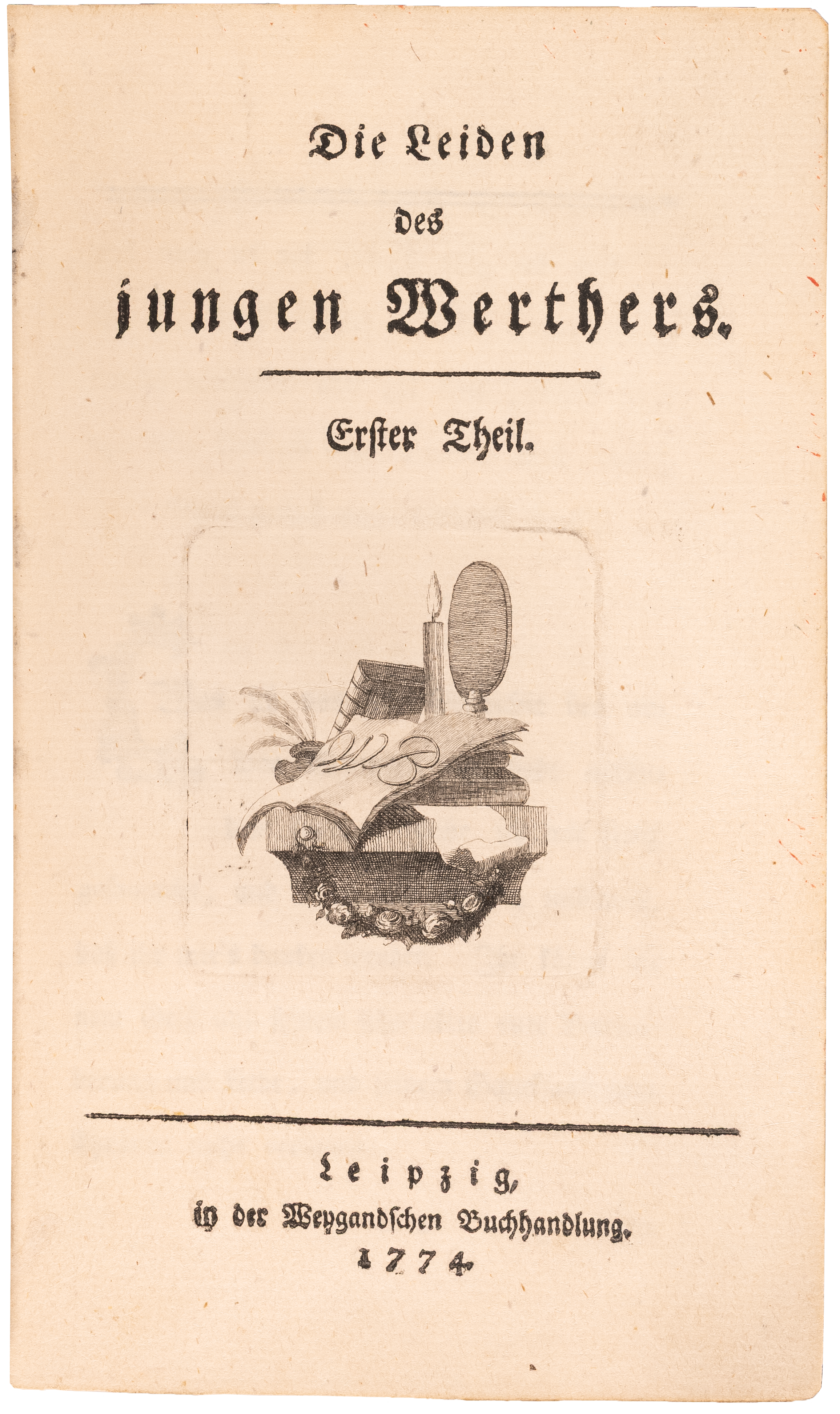 The first edition of Goethe’s Werther: among the finest copies imaginable,  in contemporary gilt half-leather