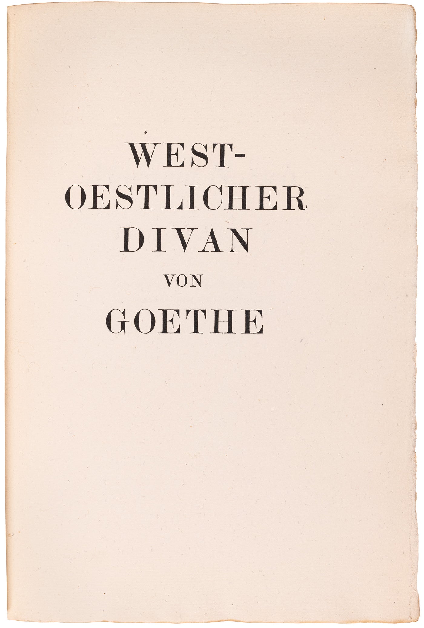 The third Druck für die Hundert of the West-östlicher Divan, in a signed Sonntag vellum