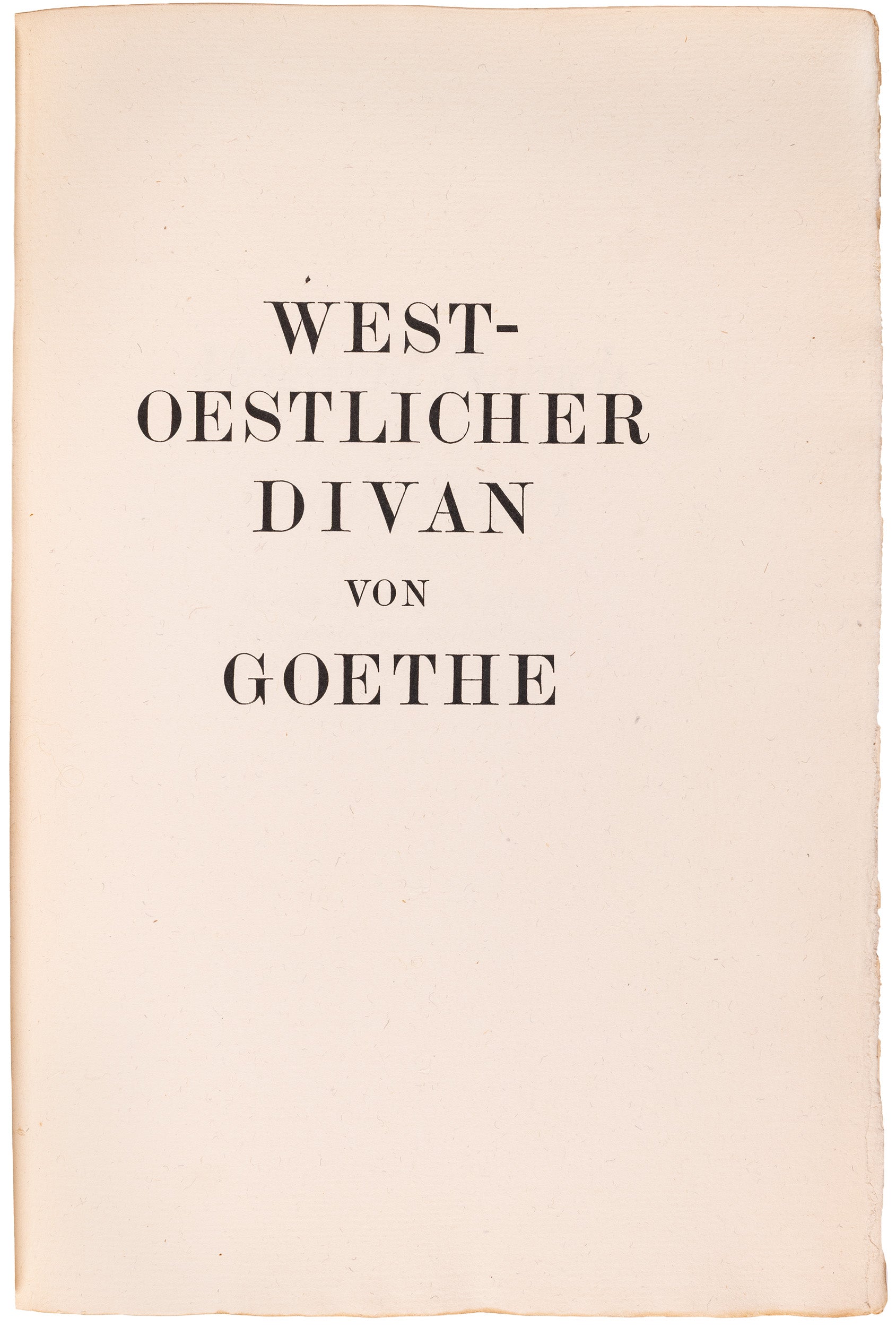 The third Druck für die Hundert of the West-östlicher Divan, in a signed Sonntag vellum