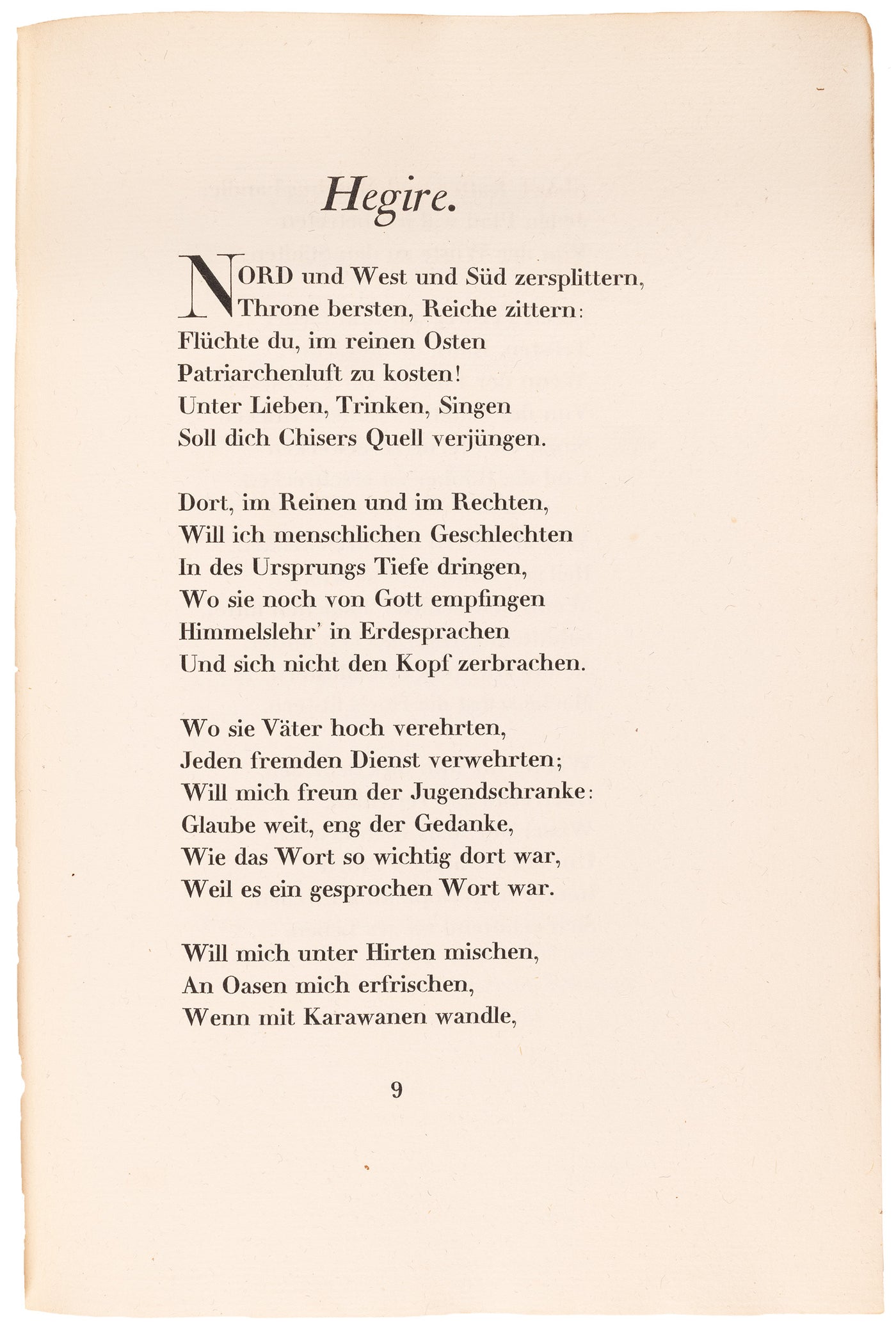 The third Druck für die Hundert of the West-östlicher Divan, in a signed Sonntag vellum