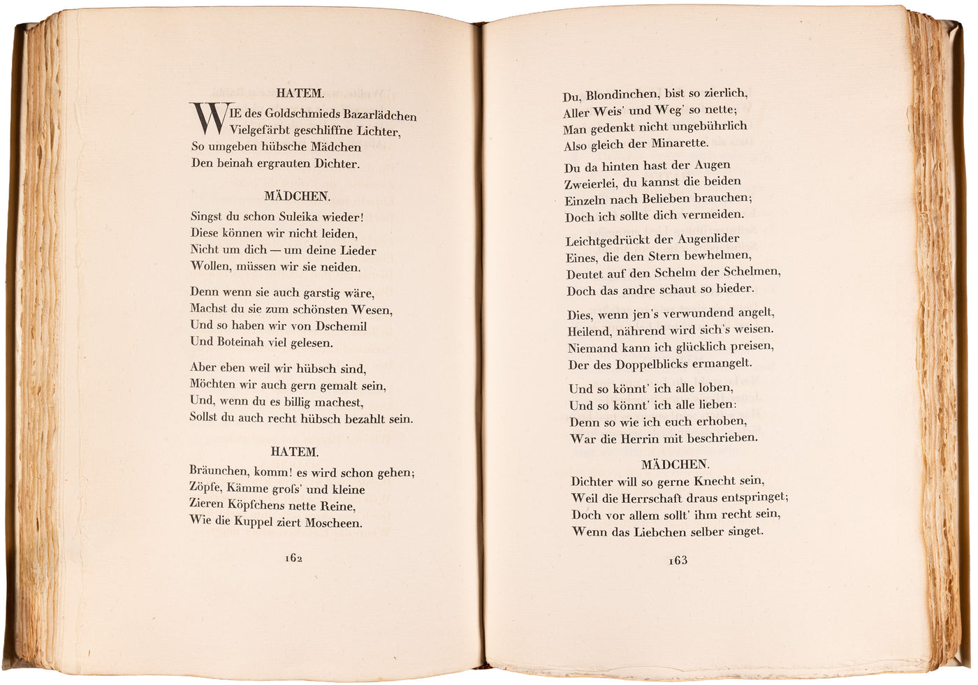 The third Druck für die Hundert of the West-östlicher Divan, in a signed Sonntag vellum