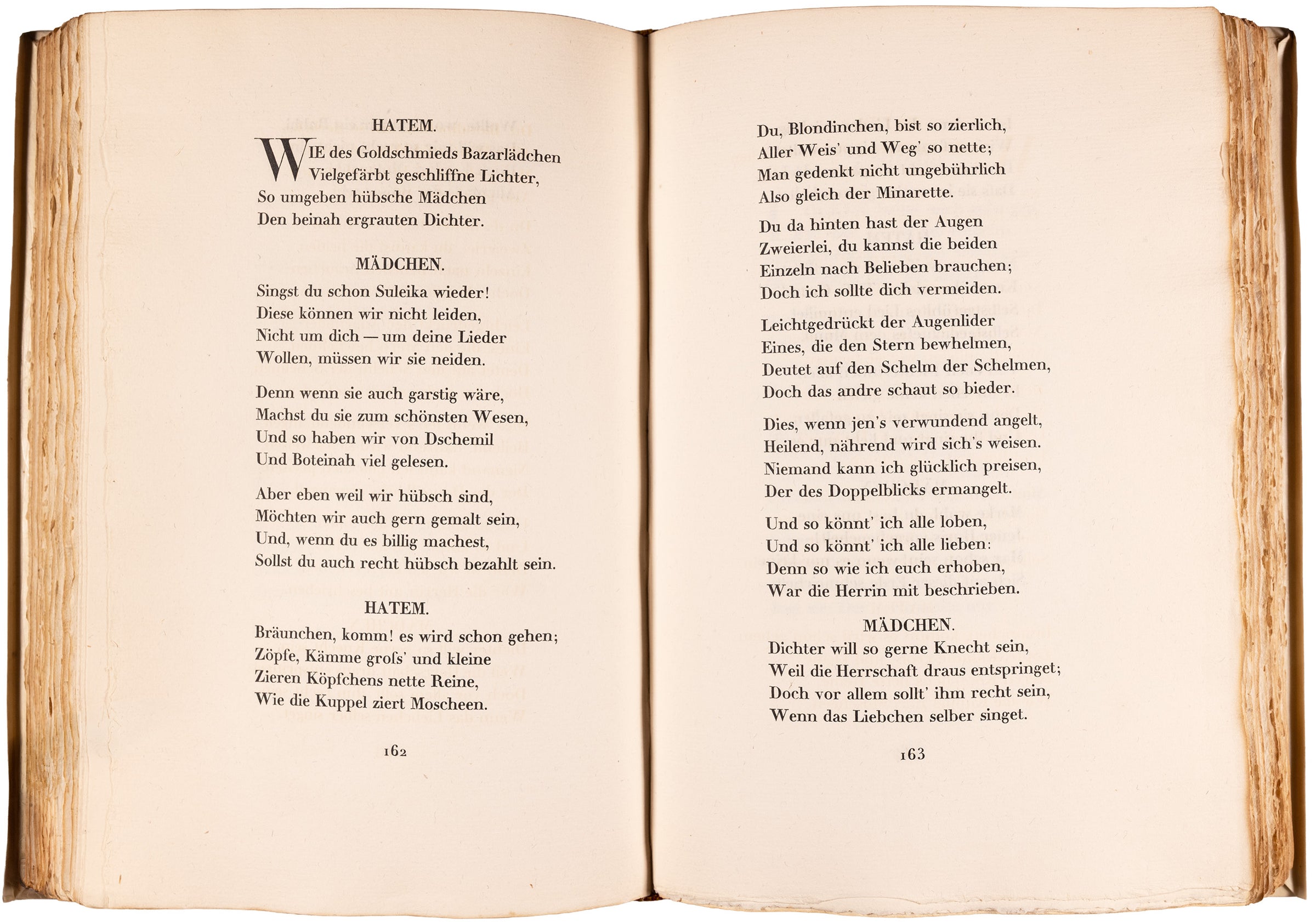 The third Druck für die Hundert of the West-östlicher Divan, in a signed Sonntag vellum