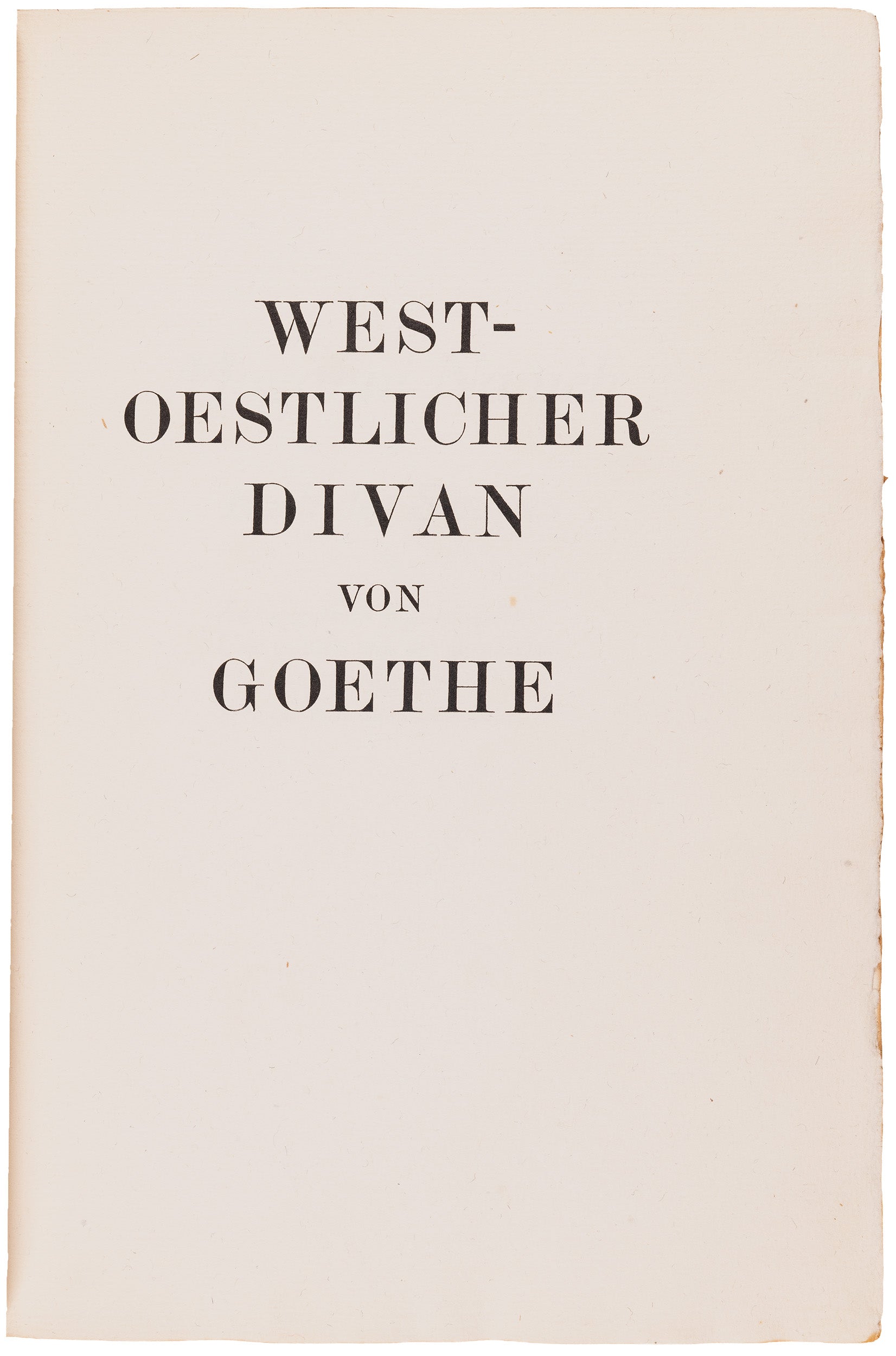 One of one hundred of the West-östlicher Divan, in a ravishing signed Carl Sonntag master binding