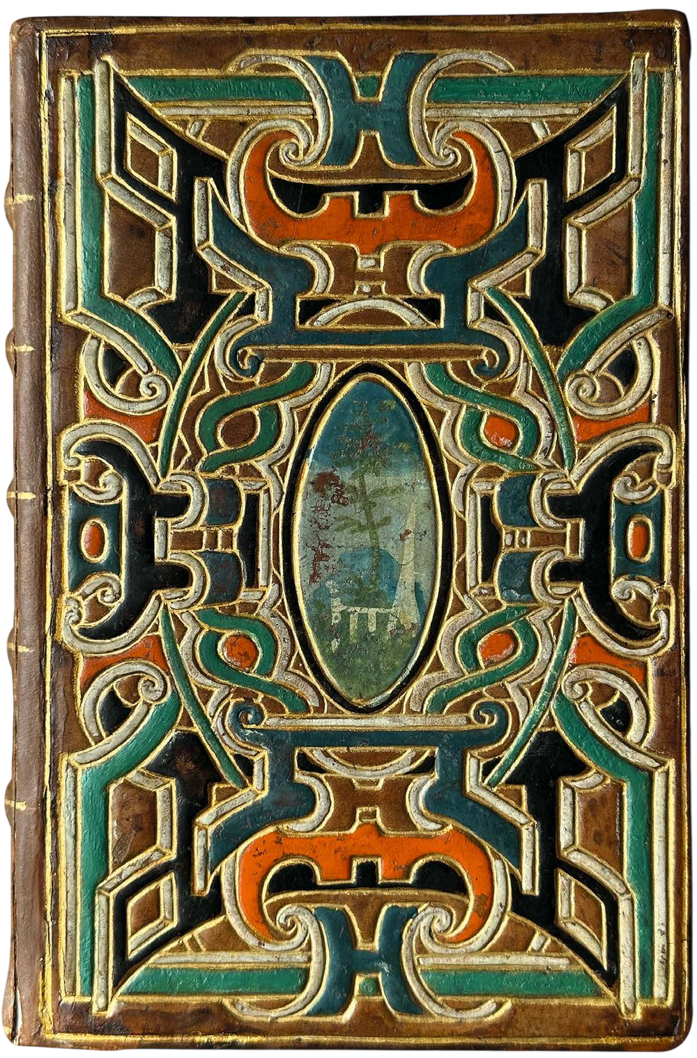 Decorative book cover with intricate patterns and colors
