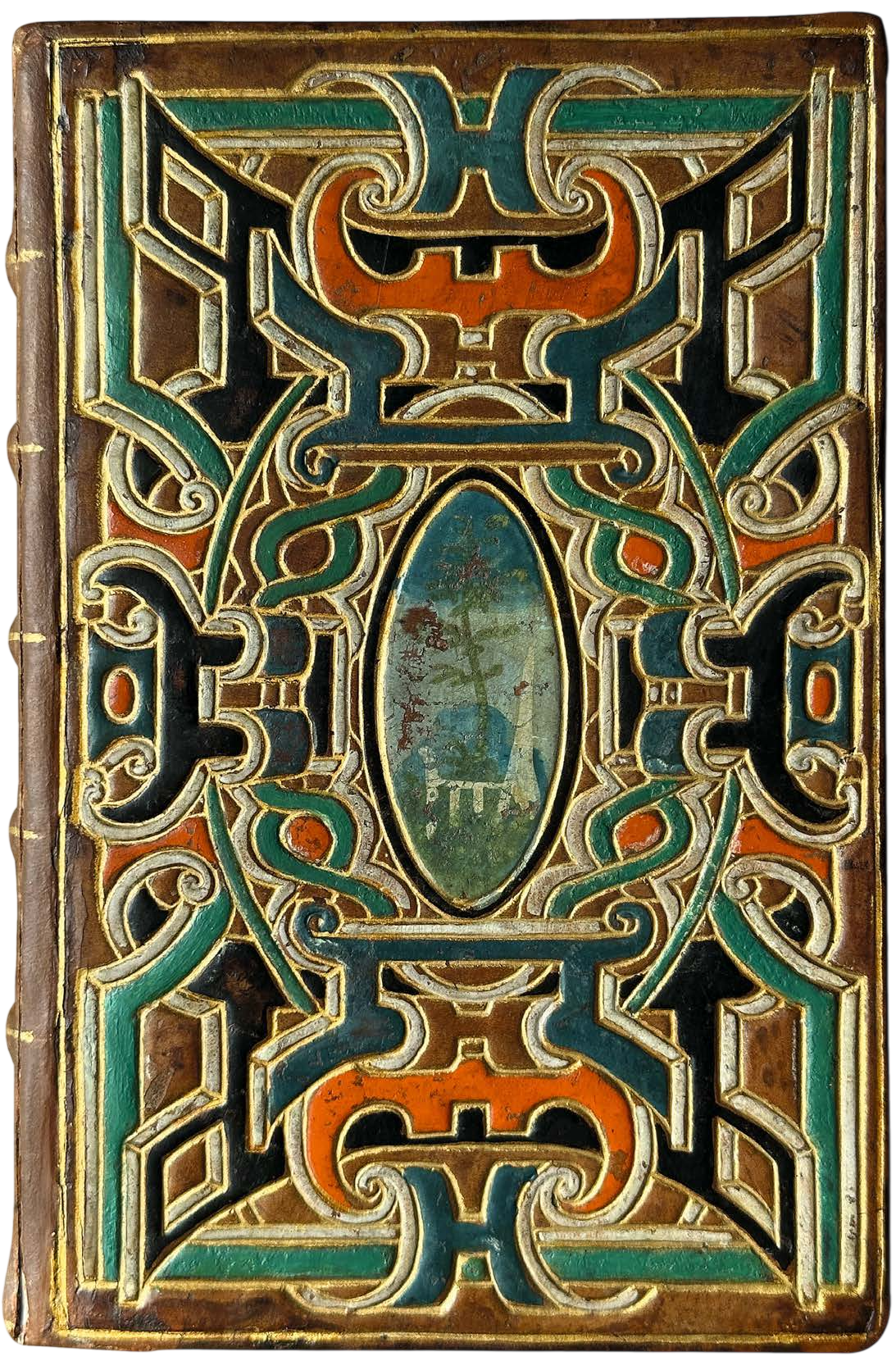 Decorative book cover with intricate patterns and colors