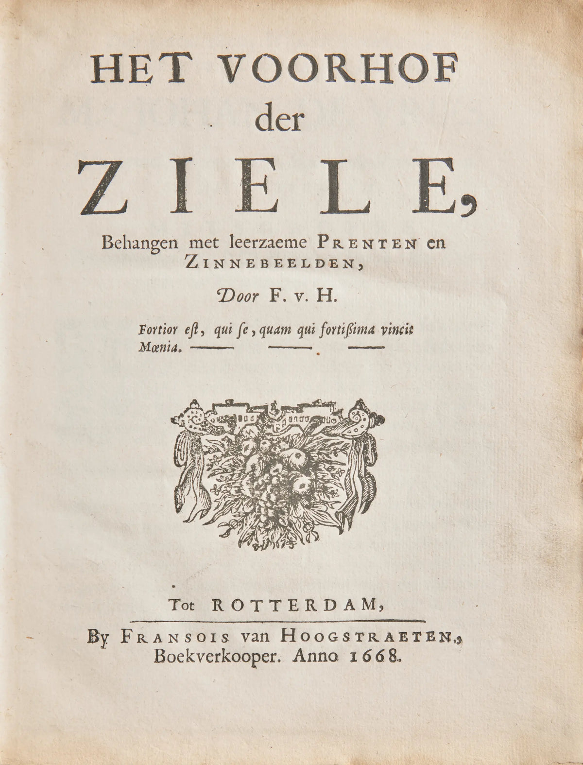 The 1668 letterpress title with woodcut vignette — the leaf that proves first issue