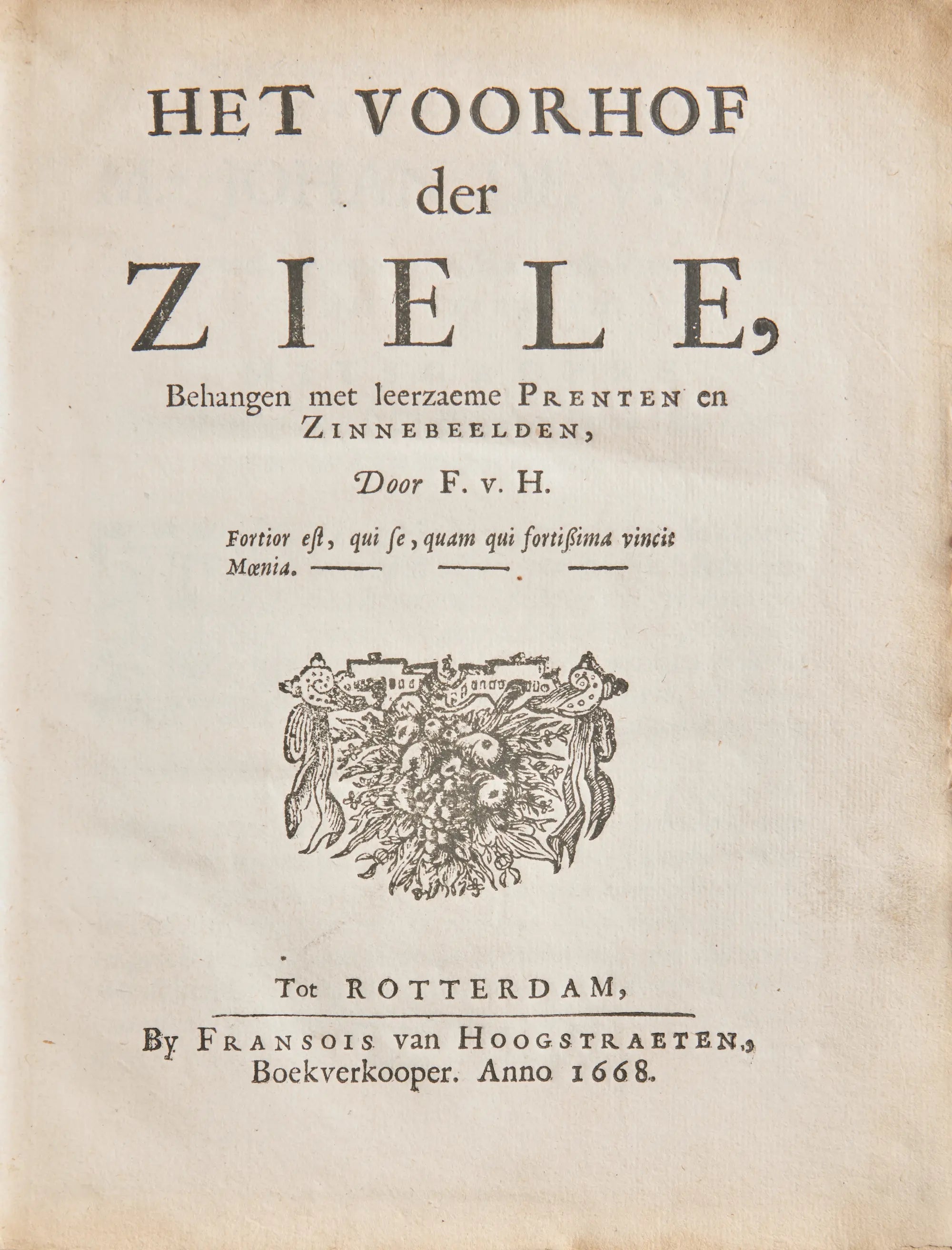 The 1668 letterpress title with woodcut vignette — the leaf that proves first issue