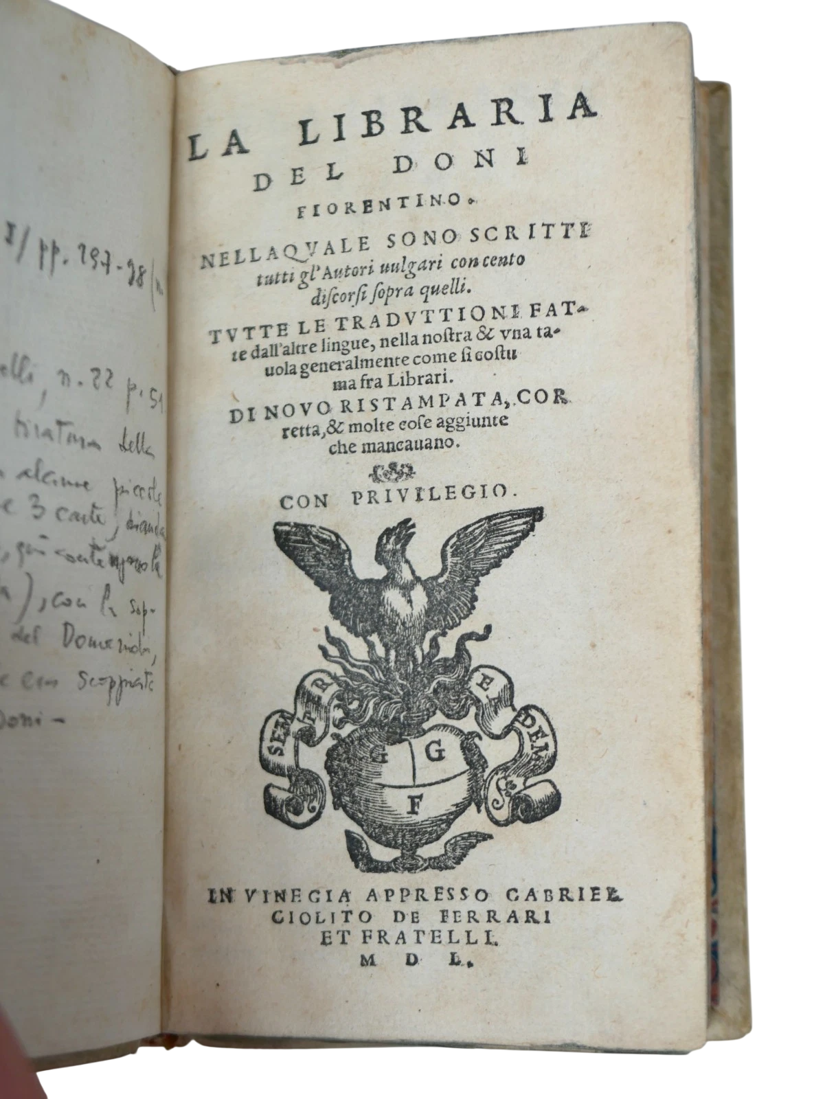 La Libraria: The First Survey of Italian Printed Books