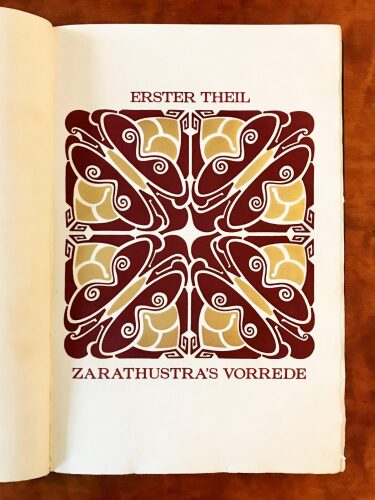 First part-title, Zarathustra's Vorrede