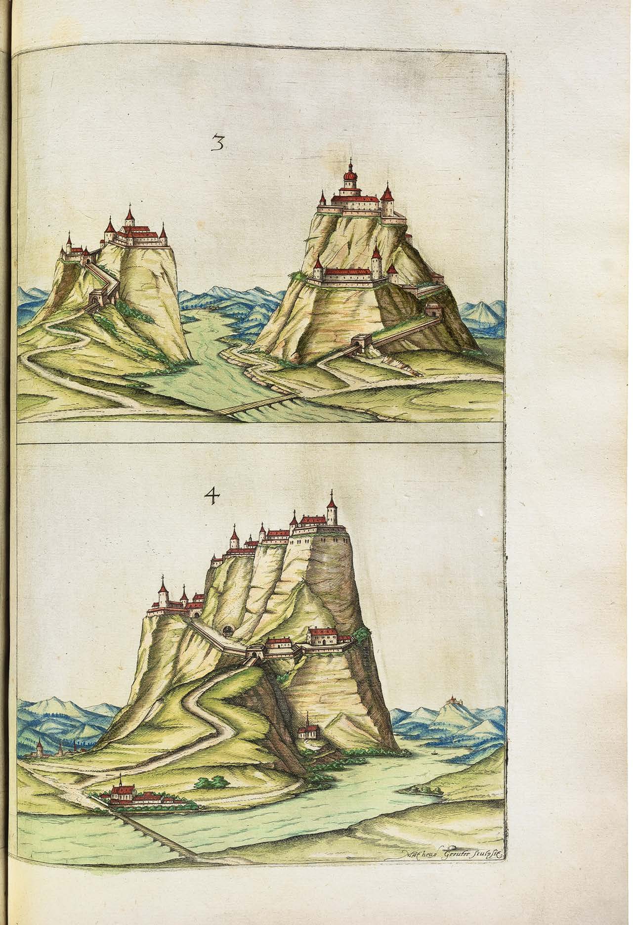 The Most Important German Treatise on Fortress Construction in a Unique Contemporary Hand-Coloured Copy