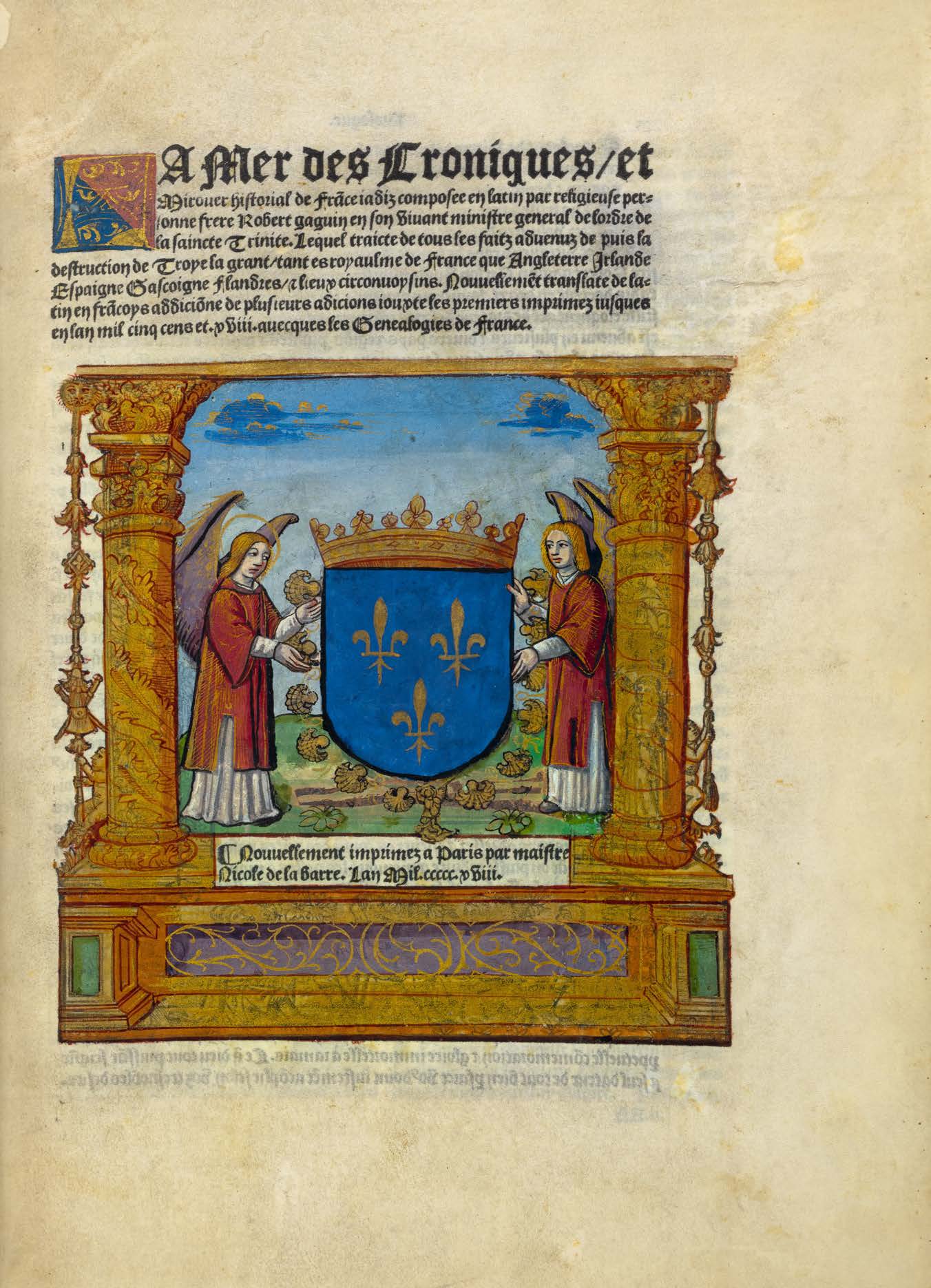The Unique Vellum Mer des Croniques Illuminated for King Francis I
