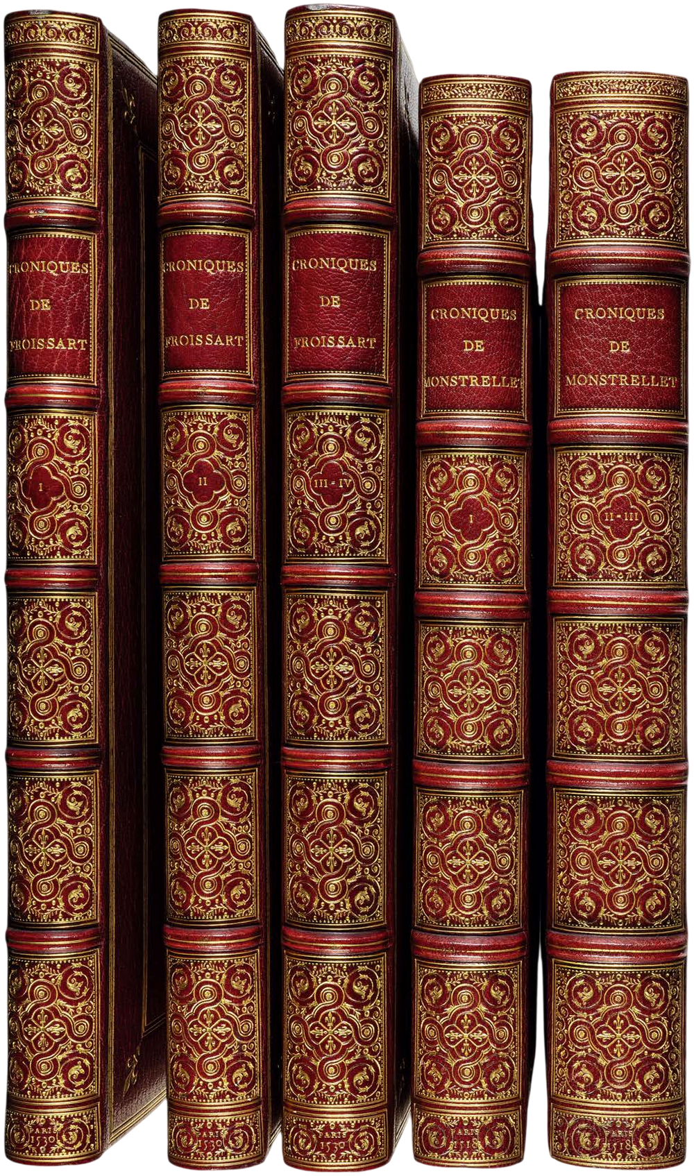 The Chronicles of Froissart and Monstrelet in Splendid Uniform Lortic Bindings