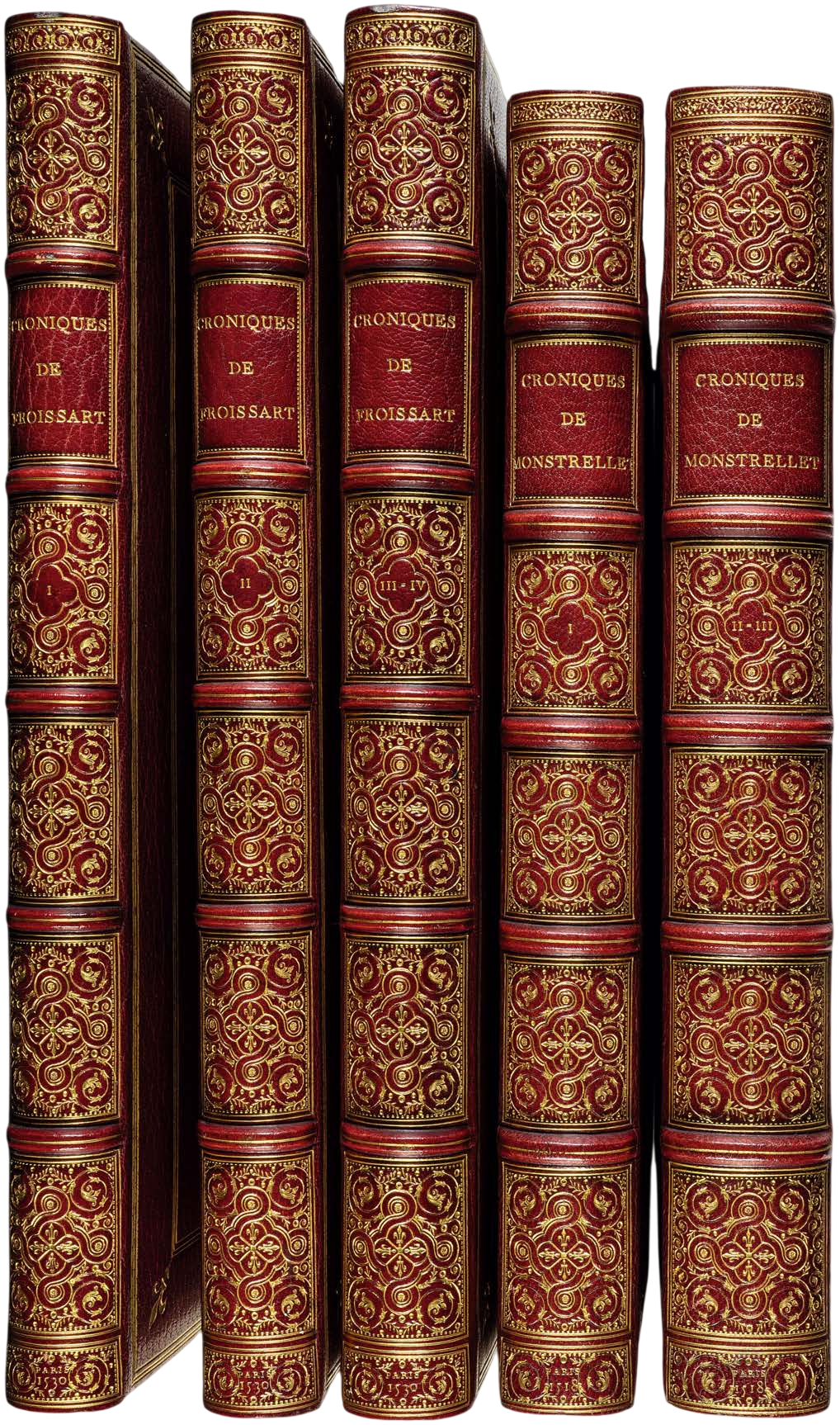 The Chronicles of Froissart and Monstrelet in Splendid Uniform Lortic Bindings