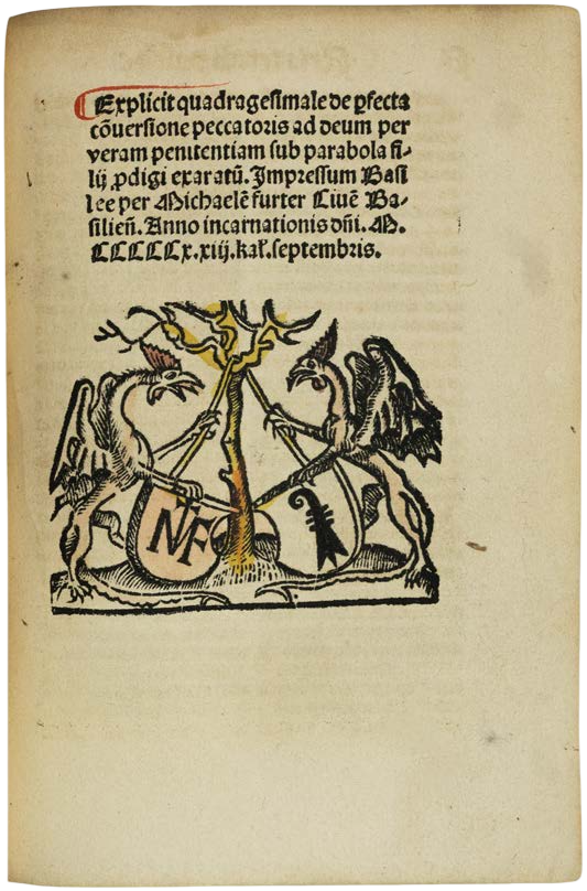 Johannes Meder’s Lenten Sermons with 18 Contemporary-Coloured Woodcuts by the Master of Haintz Narr