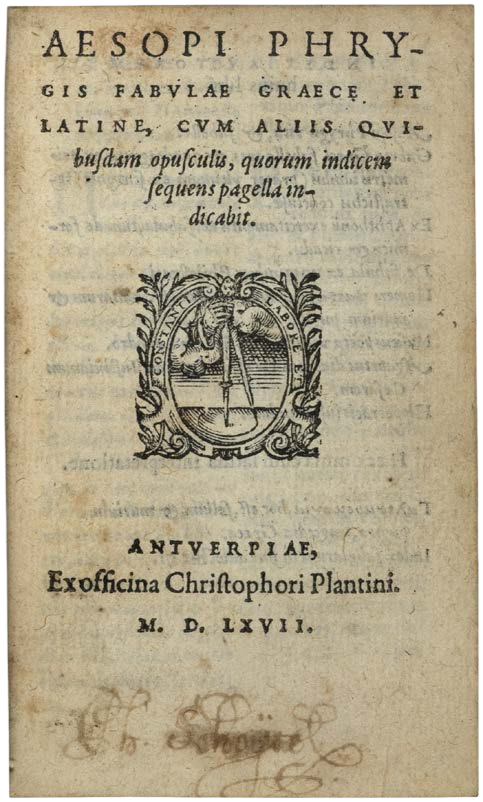 Christophe Plantin’s Greek-Latin Aesop in an Early Eighteenth-Century Moroccan Binding