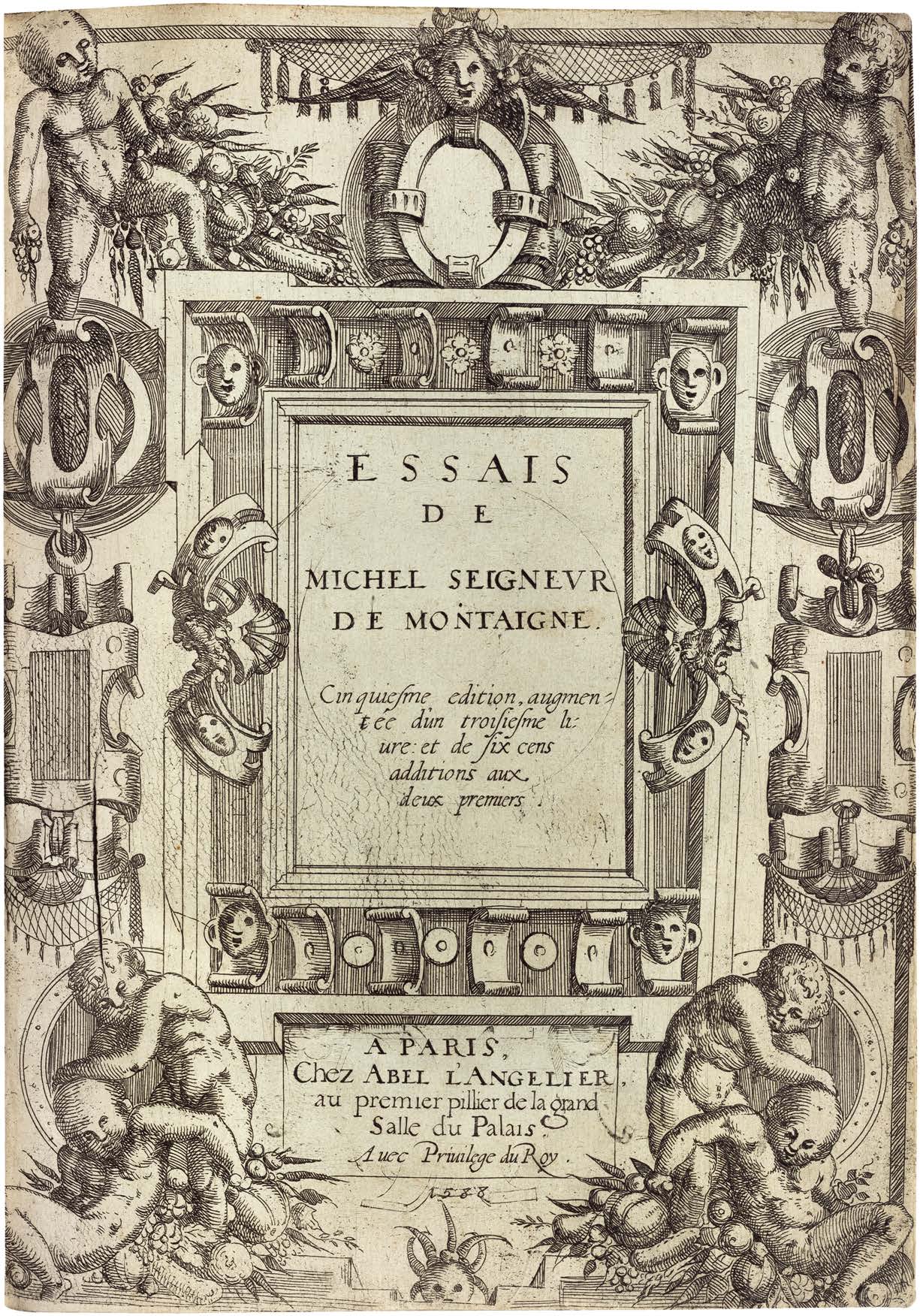 Montaigne’s Essais: The First Complete Edition of 1588 in an Elegant Bradel Binding
