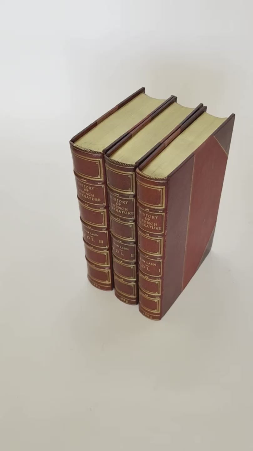 Film of Van Laun, History of French Literature, 1883 — 3 Vols in Bayntun Fine Binding.
