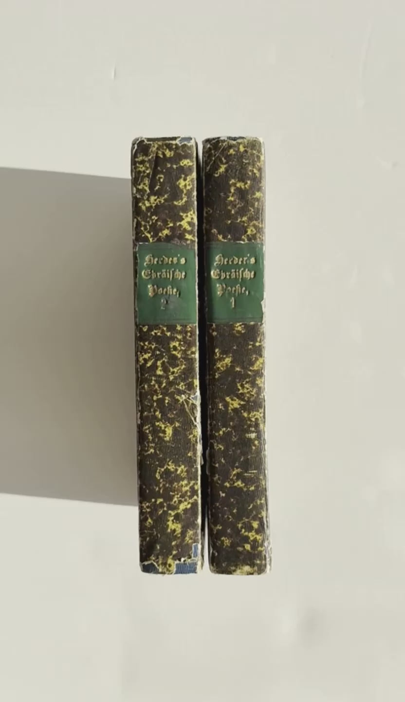 Film of Herder’s On the Spirit of Hebrew Poetry in Original Eighteenth-Century Boards.