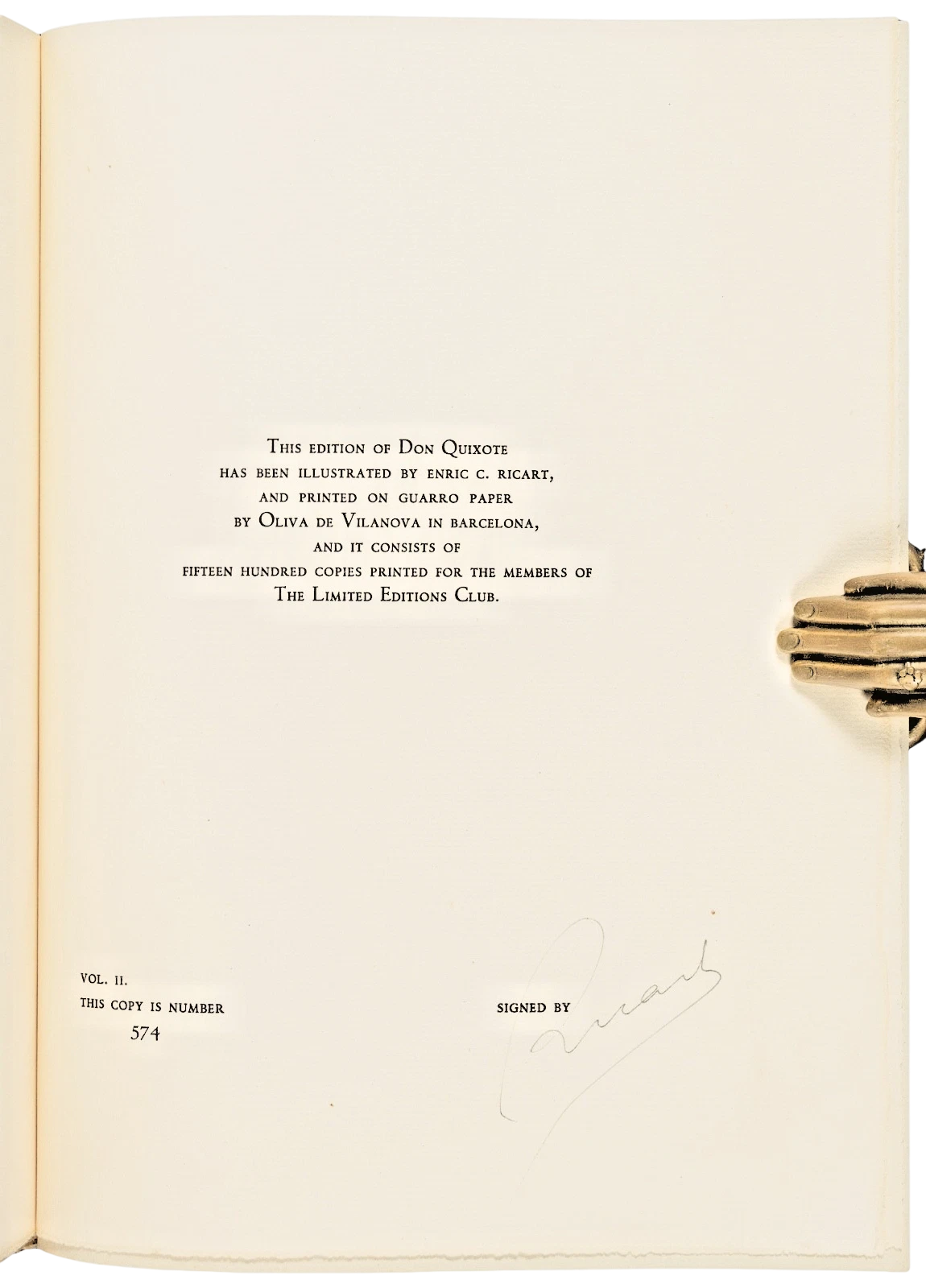 Don Quixote Signed and Illustrated by Ricart