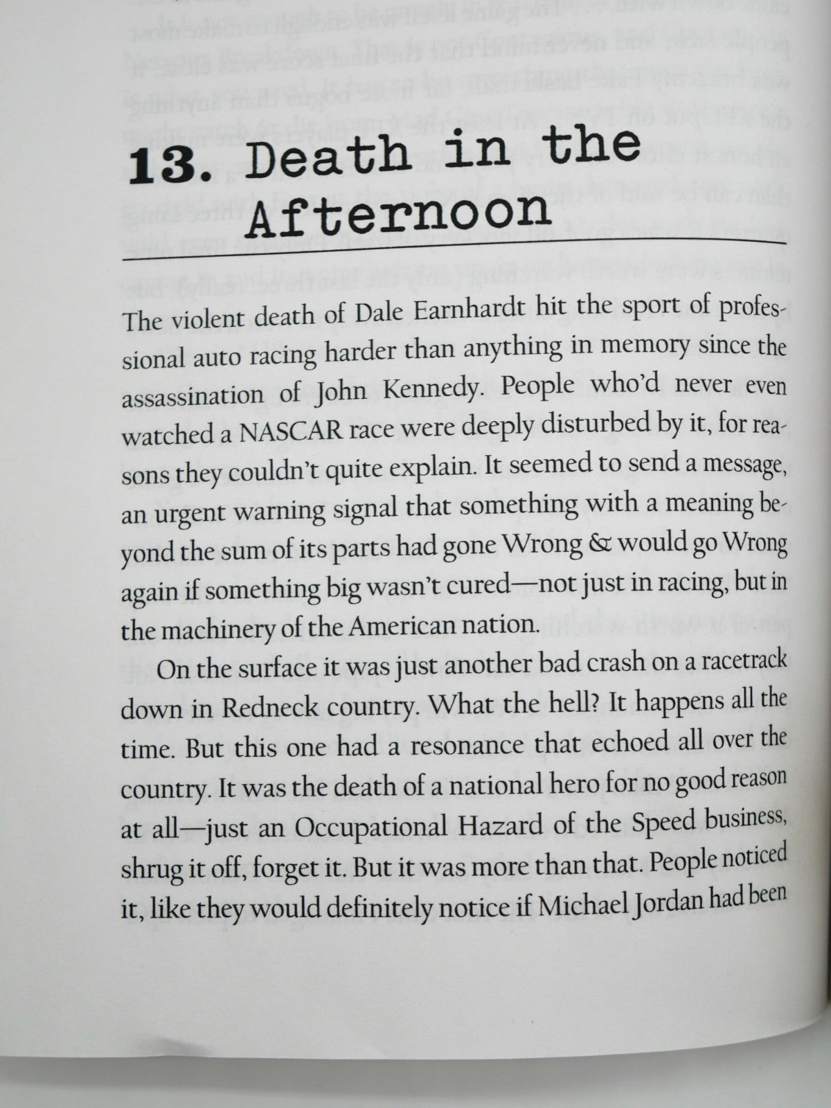 Chapter 13, Death in the Afternoon