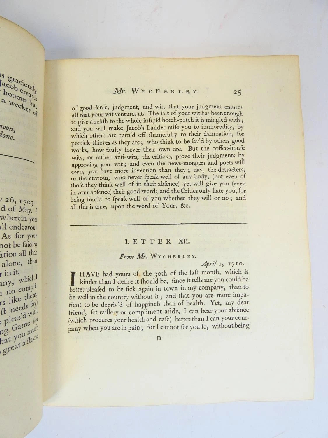 Pope, Letters, 1737 quarto — Letter XII from Mr. Wycherley, page 25