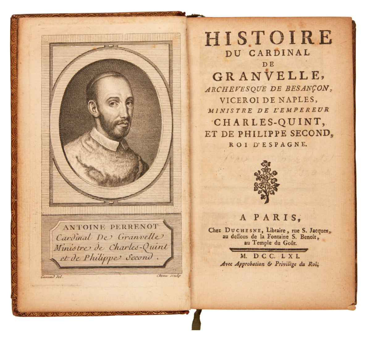 Cardinal Granvelle — Habsburg Biography, 1761 — First Edition (Brooker Provenance)