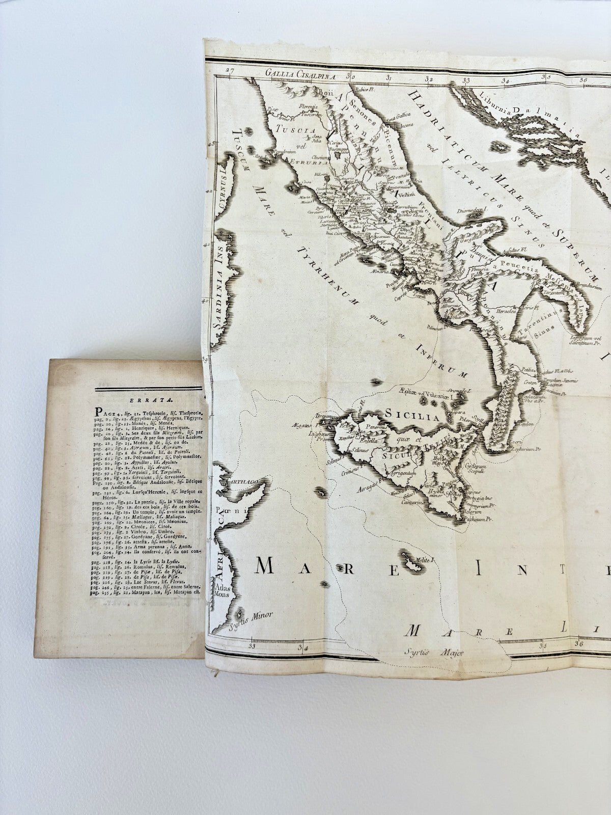 Helliez, Geography of Virgil, 1771 — First Edition, Fold-Out Map (Kallendorf Copy)