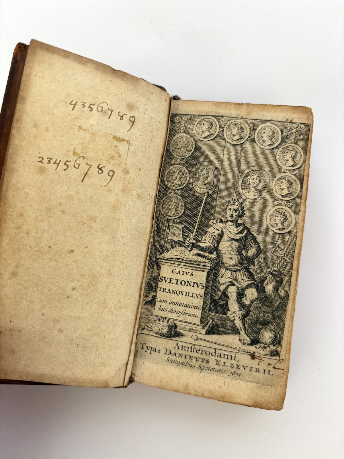 Suetonius, Lives of the Caesars, 1671 — Elzevir Press, 12mo Pocket Edition