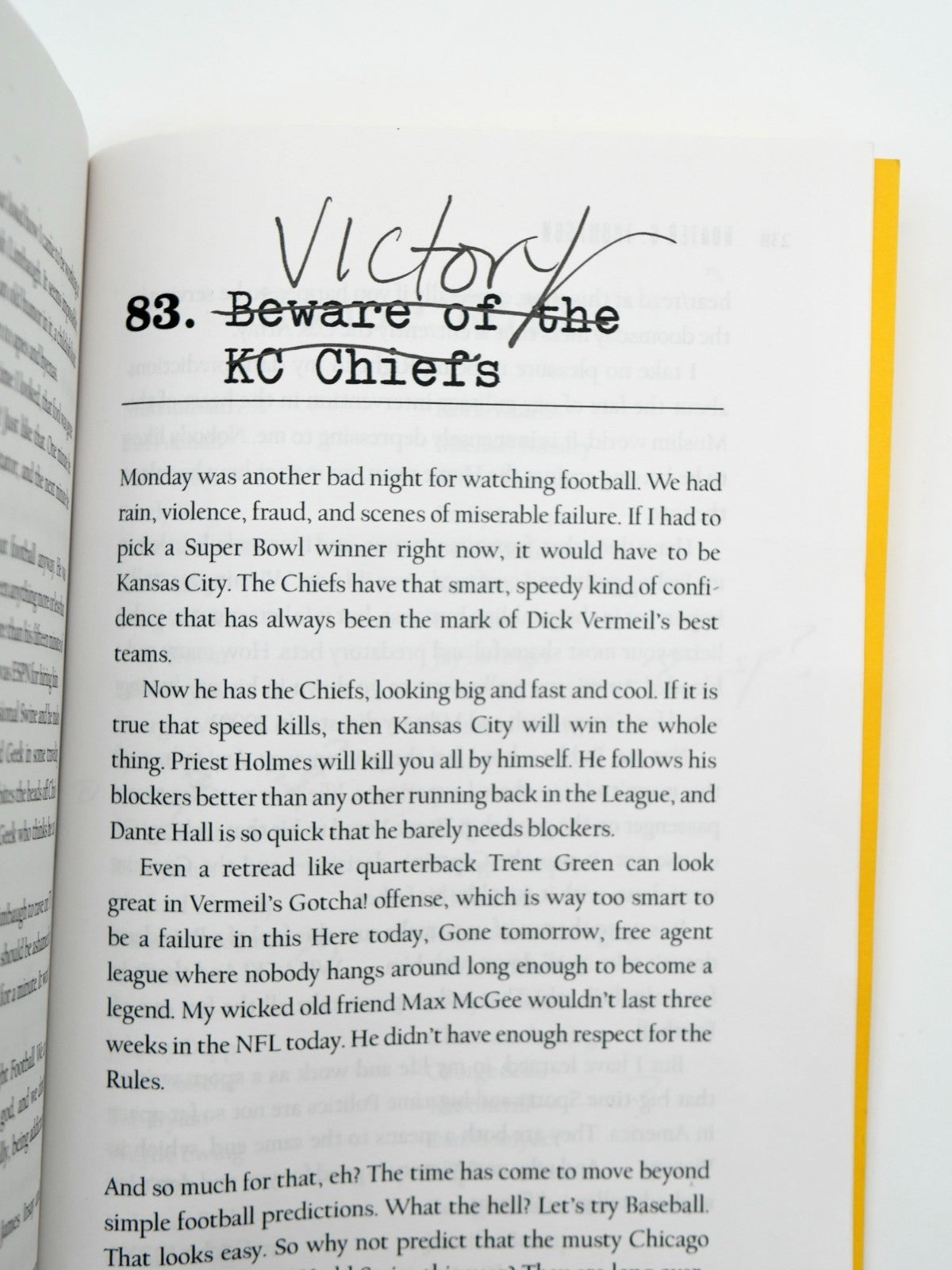 Chapter 83 heading struck through and retitled Victory in ink