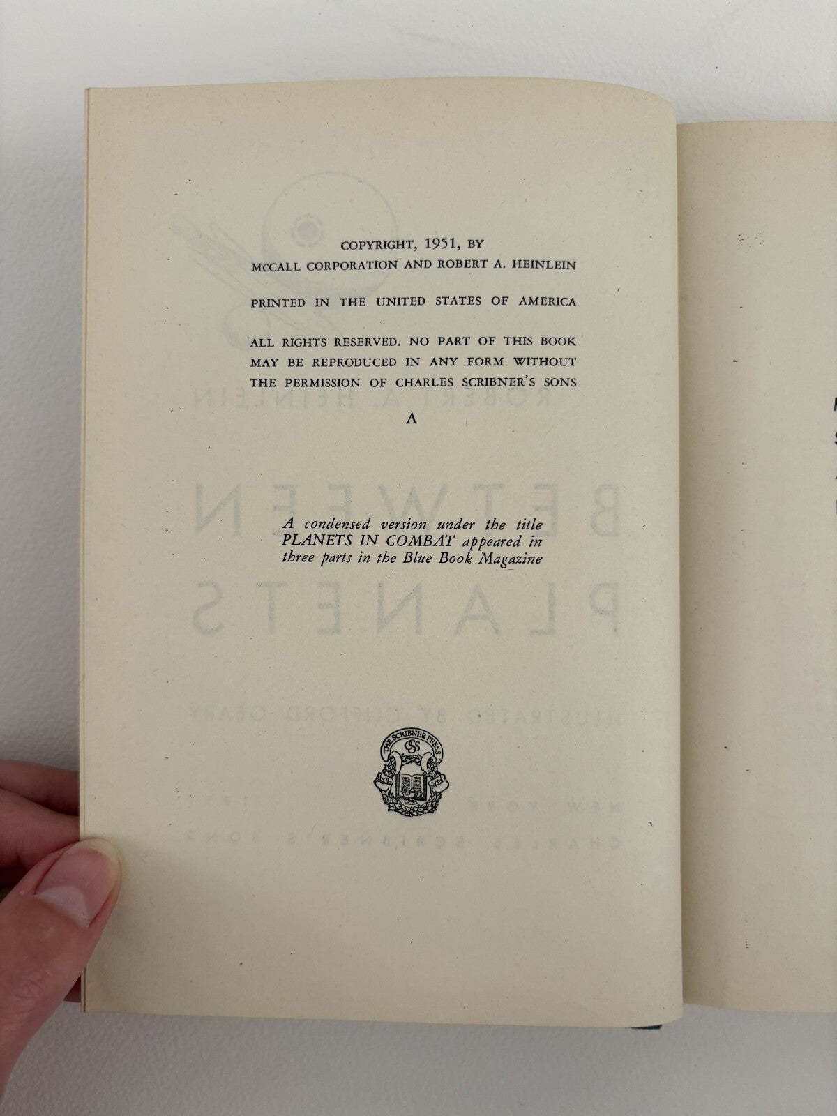 Robert A. Heinlein, Between Planets, 1951 — Scribner's, First Printing in Dust Jacket