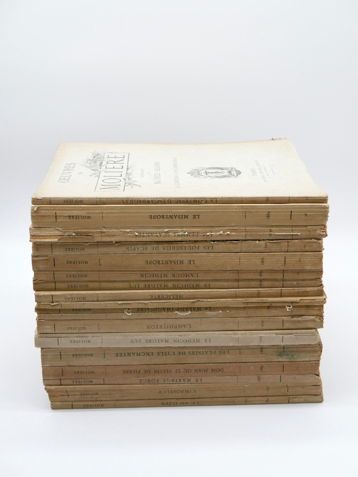 Molière, Œuvres, 16 Vols — Antique Illustrated French Deluxe Set