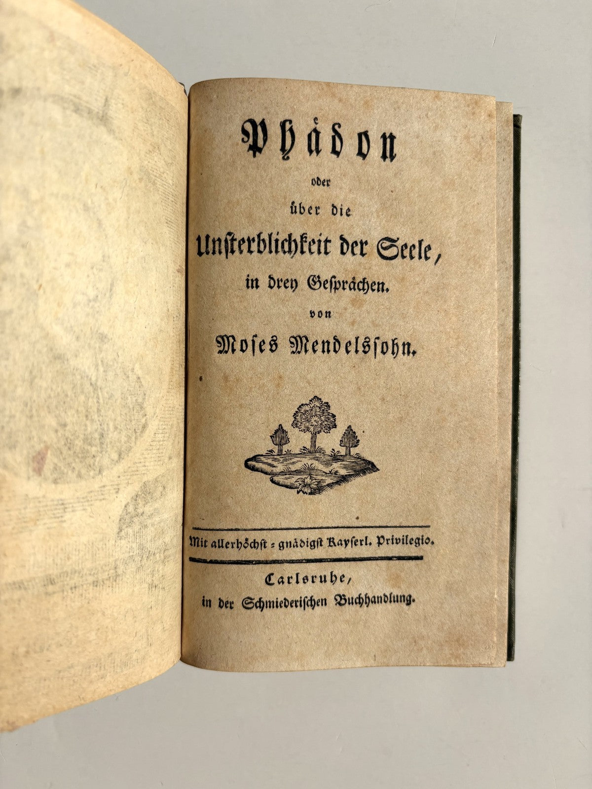 Moses Mendelssohn, Phaedon, 1780 — Karlsruhe Unauthorized Reprint (Salloch Copy)
