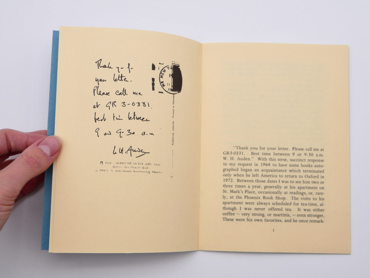 Auden's Library, 1975 — Robert A. Wilson, with Signed Letter to Auden (Critic Whitehead)