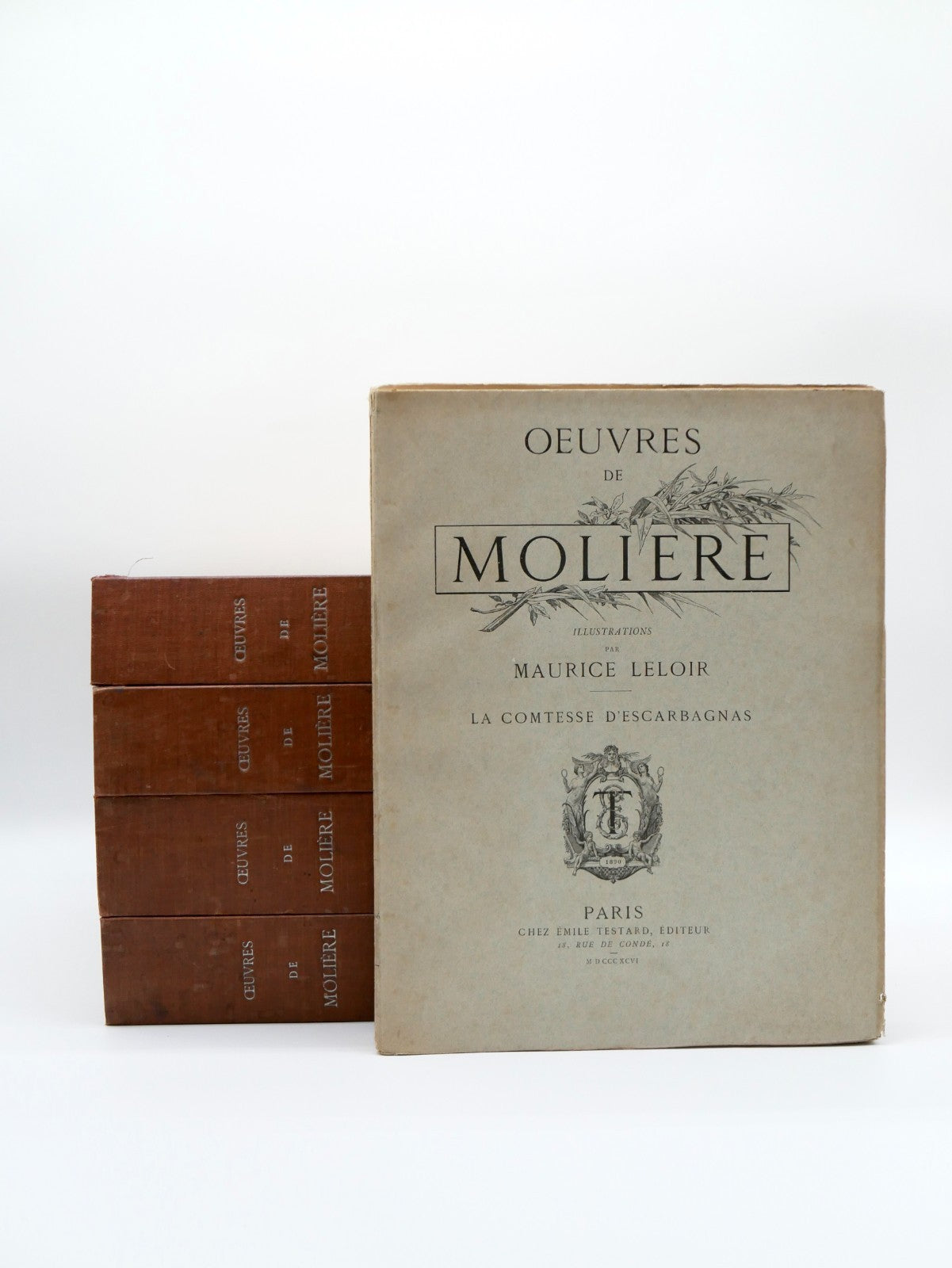 Molière, Œuvres, 16 Vols — Antique Illustrated French Deluxe Set