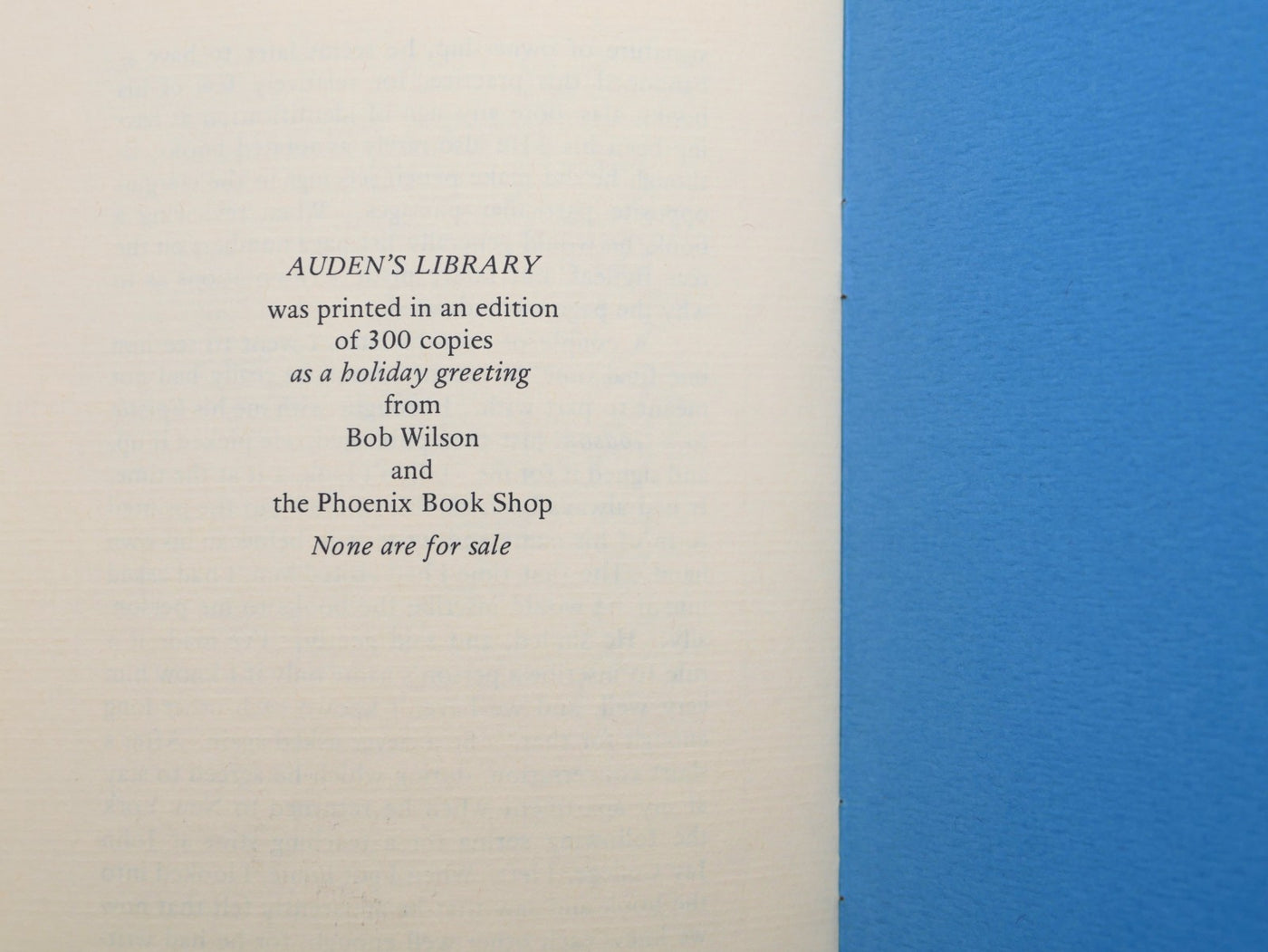 Auden's Library, 1975 — Robert A. Wilson, with Signed Letter to Auden (Critic Whitehead)