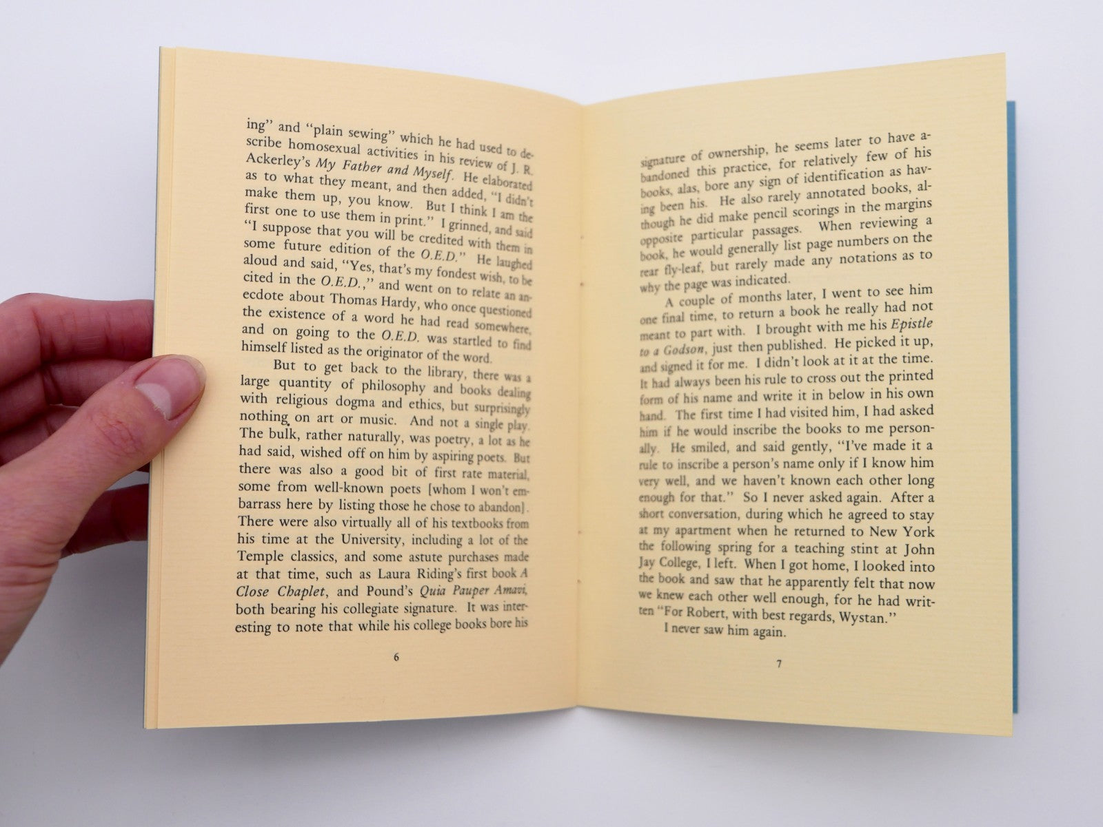 Auden's Library, 1975 — Robert A. Wilson, with Signed Letter to Auden (Critic Whitehead)