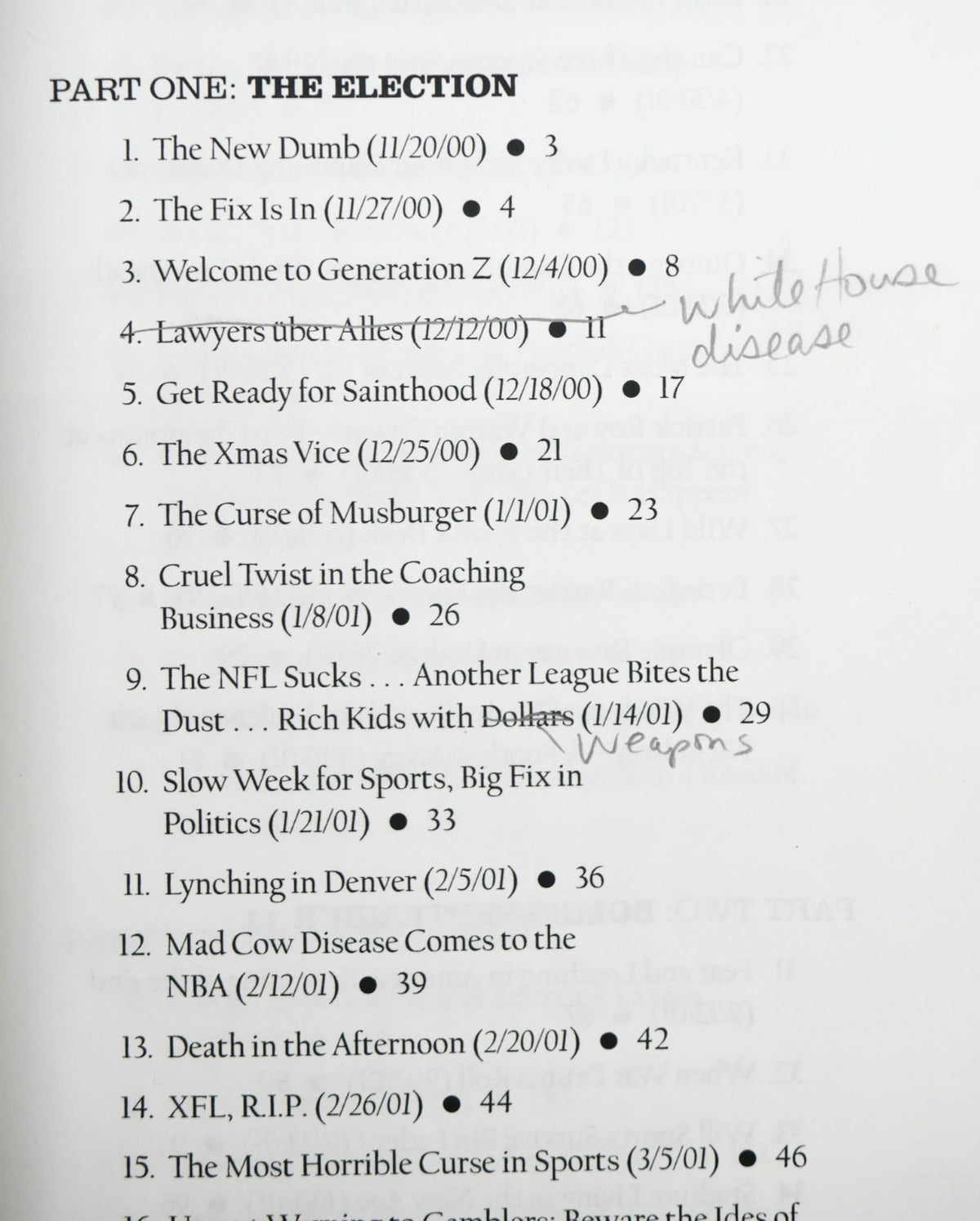 Contents p. ix, Part One, The Election